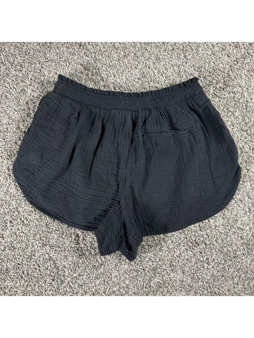Aerie Women's Black Gauze Cotton Elastic Waist Shorts Size L